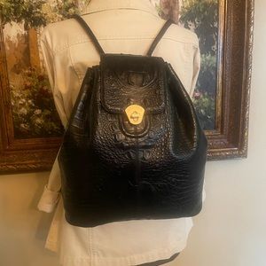 Brahmin Black Melbourne Leather Backpack